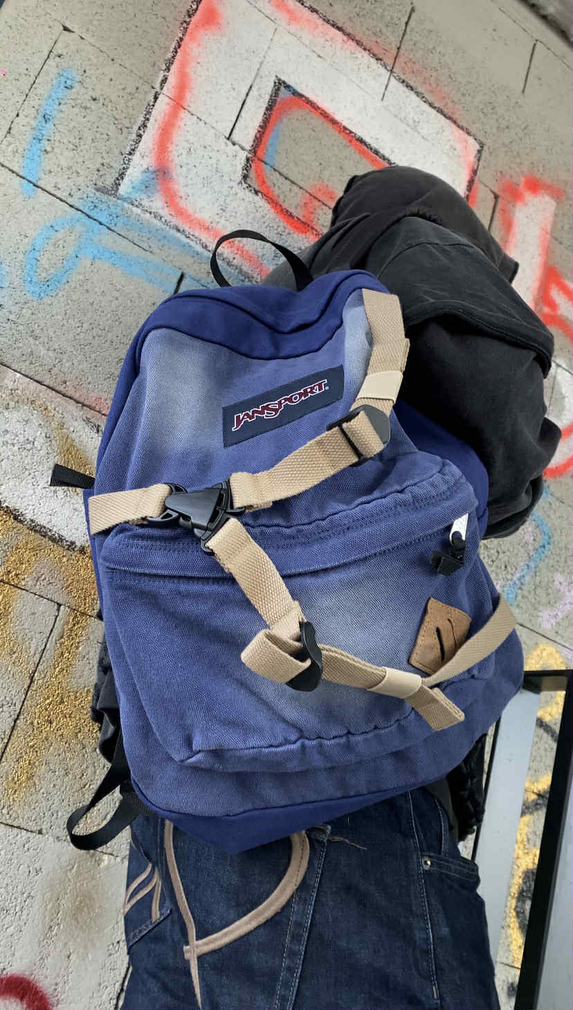Backpack with stripes