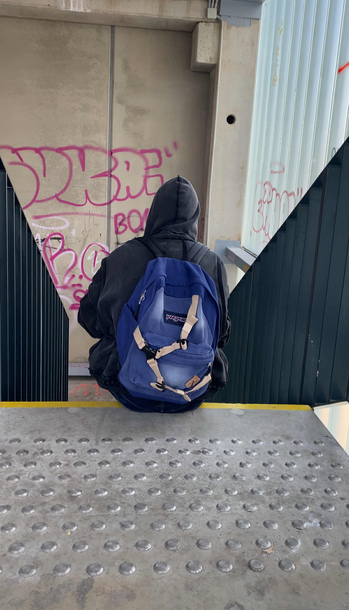 Backpack with stripes